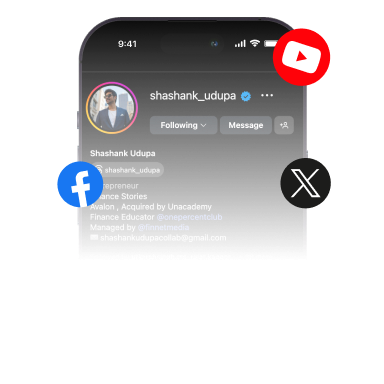 Socials — Instagram, X, YouTube, Facebook